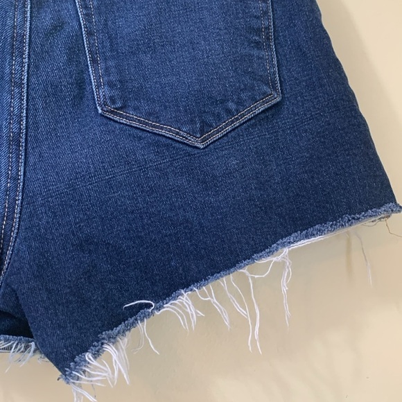 Paige | Custom Margot Jean Mom Painted Denim Artsy Face Distressed Art Shorts 25 - Picture 15 of 17